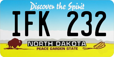 ND license plate IFK232