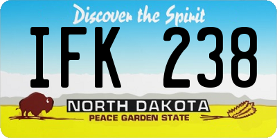 ND license plate IFK238