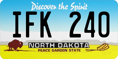 ND license plate IFK240