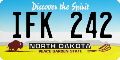 ND license plate IFK242