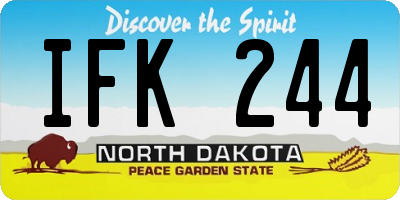 ND license plate IFK244
