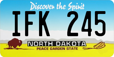 ND license plate IFK245