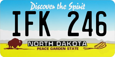 ND license plate IFK246