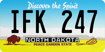 ND license plate IFK247