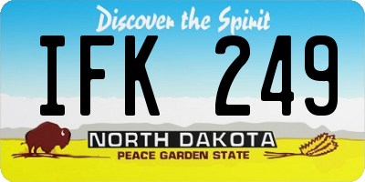 ND license plate IFK249