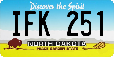 ND license plate IFK251