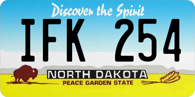 ND license plate IFK254