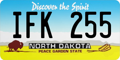 ND license plate IFK255