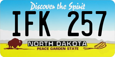 ND license plate IFK257