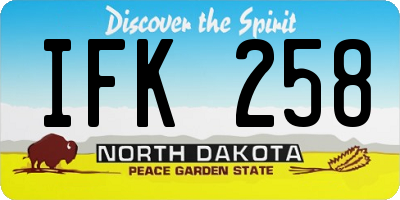 ND license plate IFK258