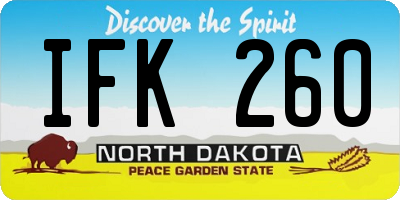 ND license plate IFK260
