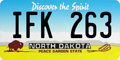 ND license plate IFK263