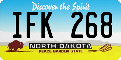 ND license plate IFK268