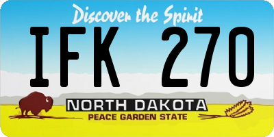 ND license plate IFK270