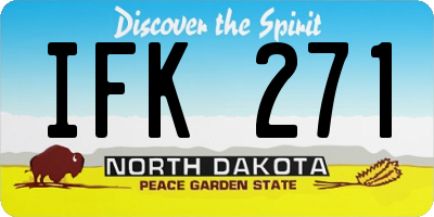 ND license plate IFK271