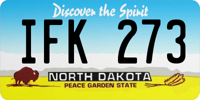 ND license plate IFK273
