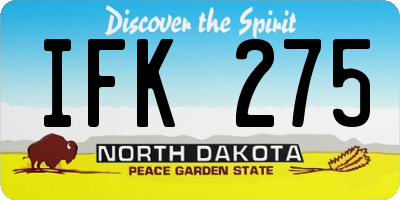 ND license plate IFK275