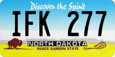 ND license plate IFK277