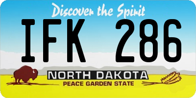 ND license plate IFK286