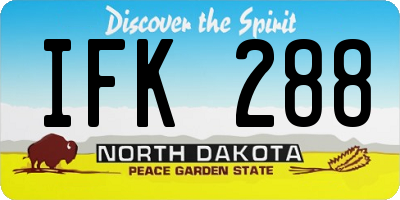 ND license plate IFK288