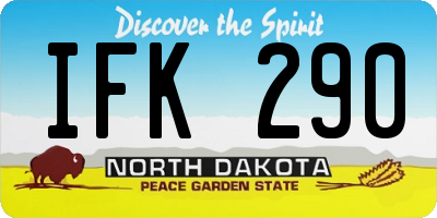 ND license plate IFK290