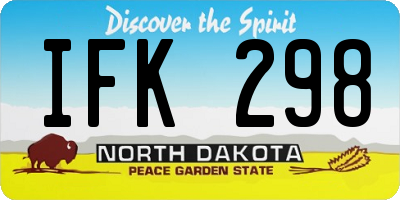ND license plate IFK298