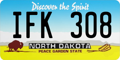 ND license plate IFK308
