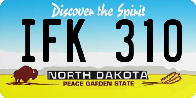 ND license plate IFK310