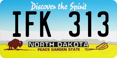 ND license plate IFK313