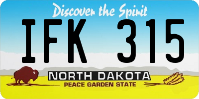 ND license plate IFK315