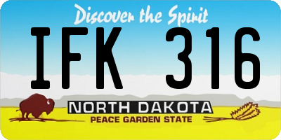 ND license plate IFK316