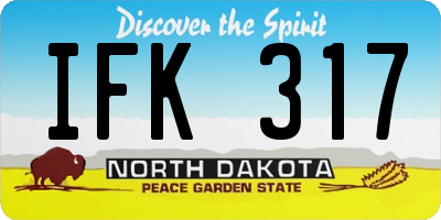 ND license plate IFK317