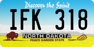 ND license plate IFK318
