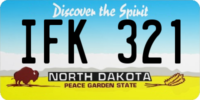 ND license plate IFK321