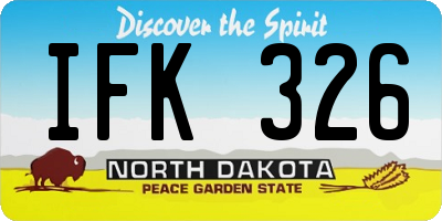 ND license plate IFK326