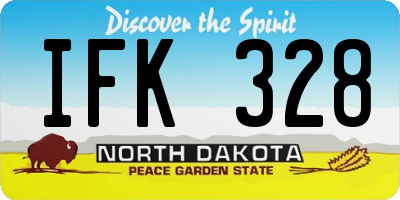 ND license plate IFK328