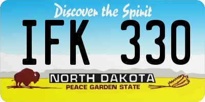 ND license plate IFK330