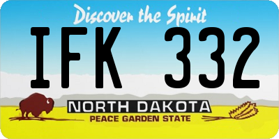 ND license plate IFK332