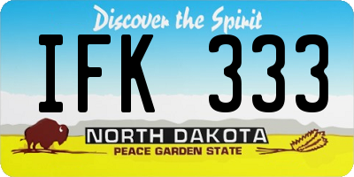 ND license plate IFK333