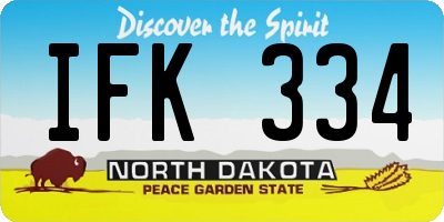 ND license plate IFK334