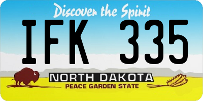 ND license plate IFK335