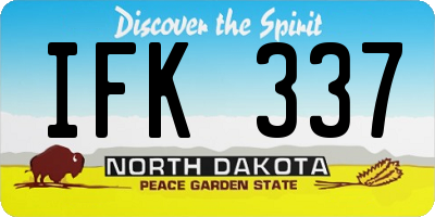 ND license plate IFK337
