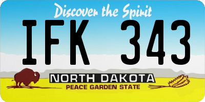 ND license plate IFK343