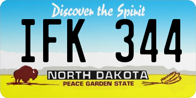 ND license plate IFK344