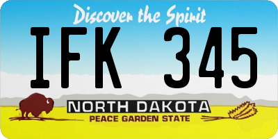 ND license plate IFK345