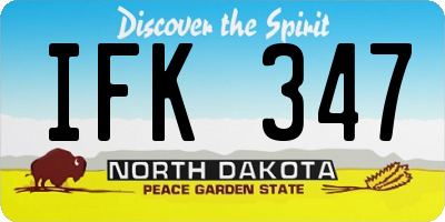 ND license plate IFK347