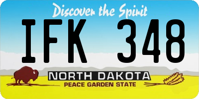 ND license plate IFK348