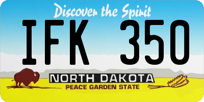 ND license plate IFK350