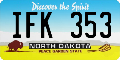 ND license plate IFK353