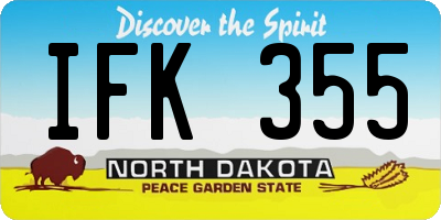 ND license plate IFK355